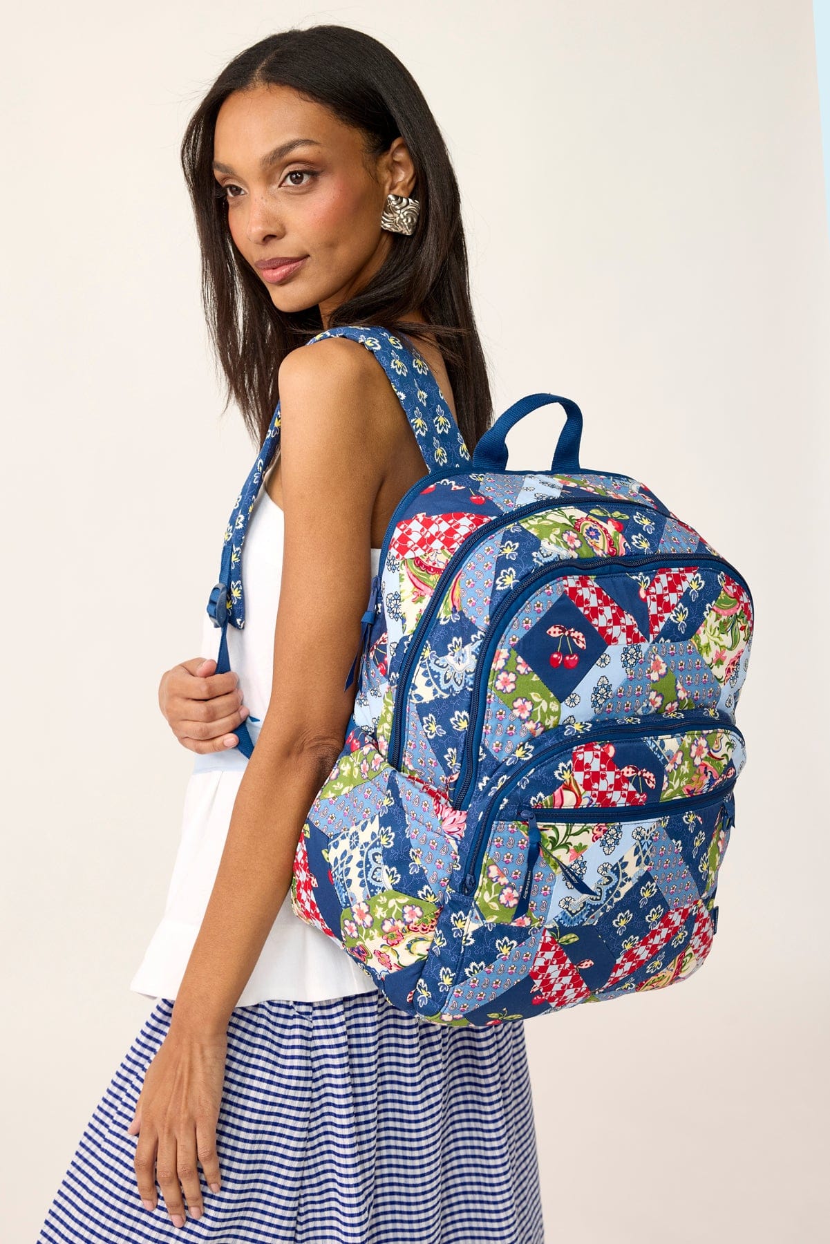 Large Bancroft Backpack Trellis patchwork in Premium cotton - Image 2