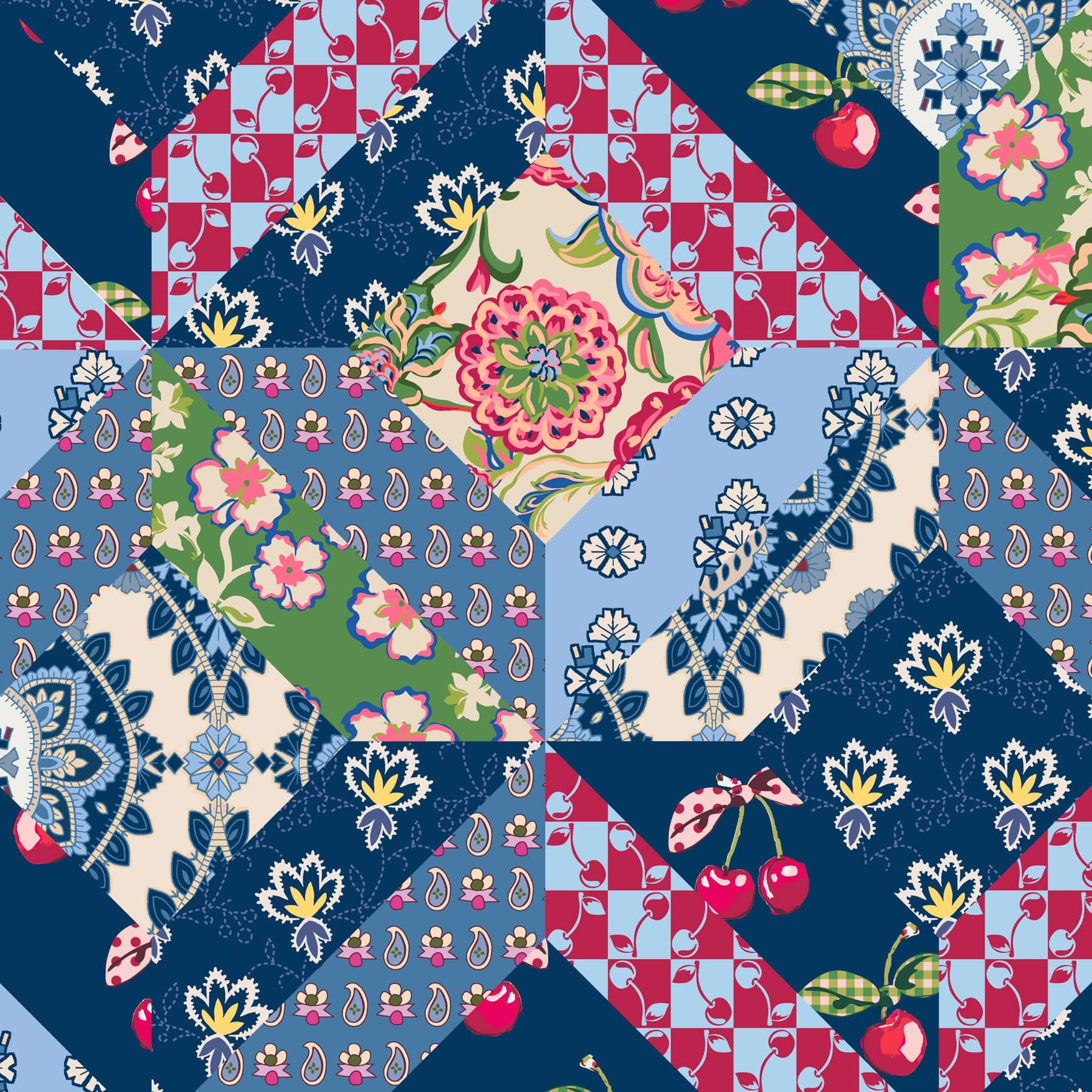 Large Bancroft Backpack Trellis patchwork in Premium cotton - Image 8