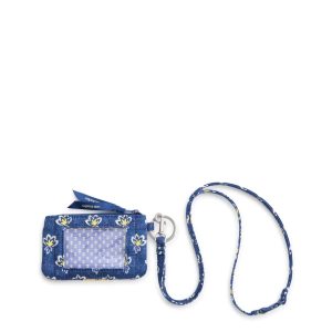 Zip ID Pouch w/Breakaway Lanyard Maison blue in Premium cotton