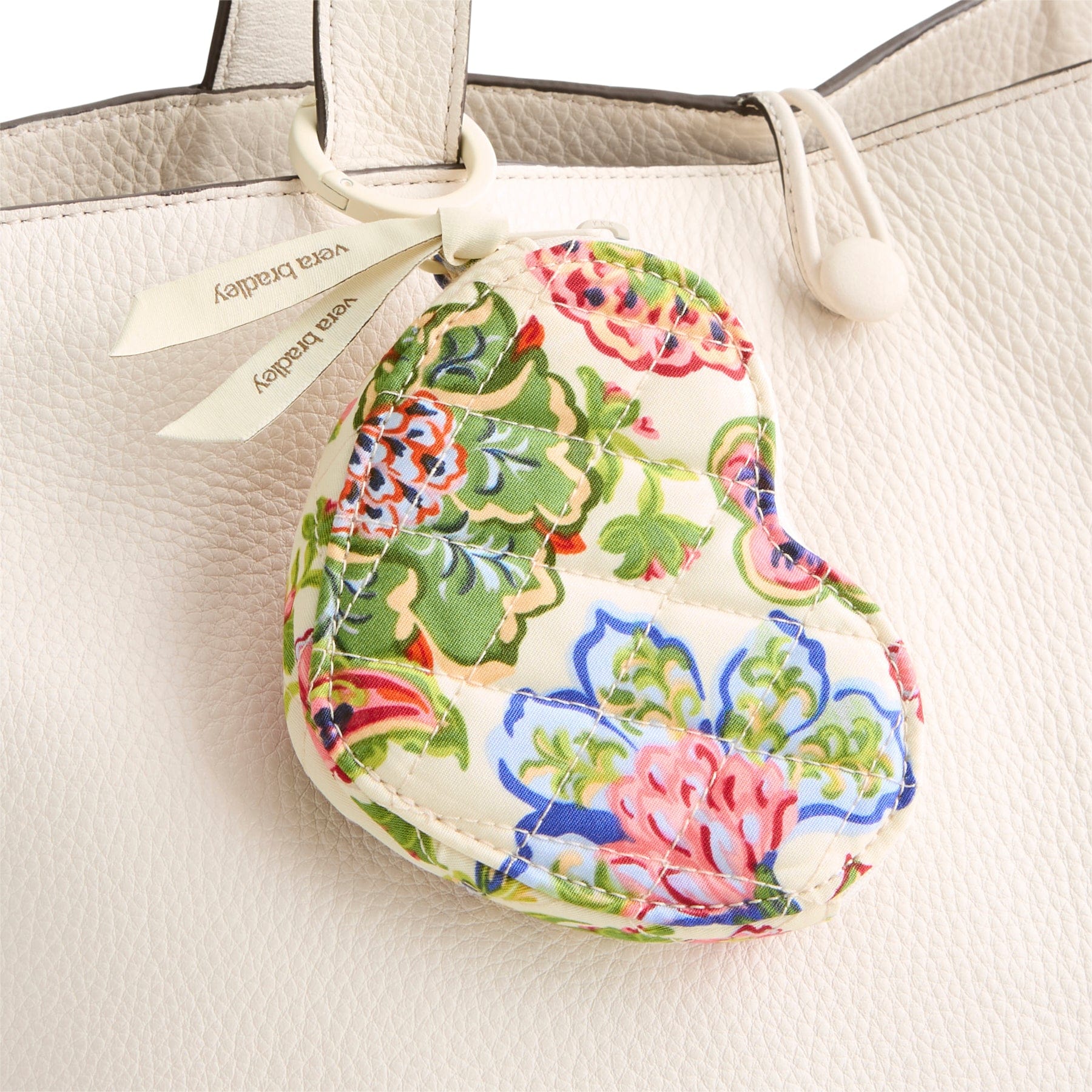 Heart Coin Purse Bag Charm Vibrant paisley in Premium cotton - Image 2