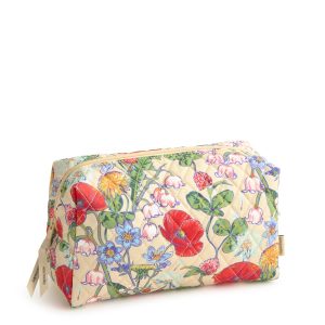 Large Cosmetic Bag All the pretty wildflowers in Premium cotton