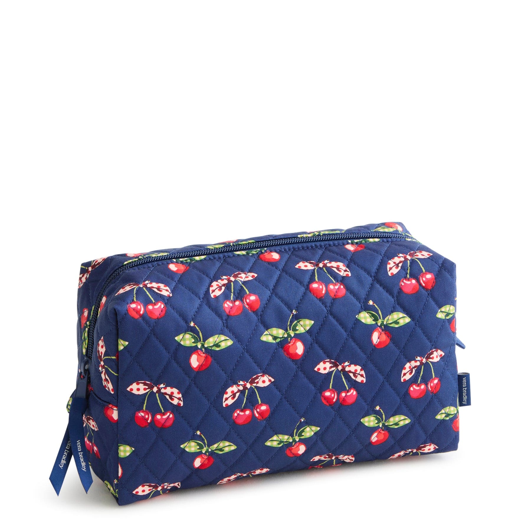 Large Cosmetic Bag Cherry picking in Premium cotton