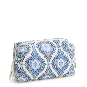 Large Cosmetic Bag Cambridge blues in Premium cotton