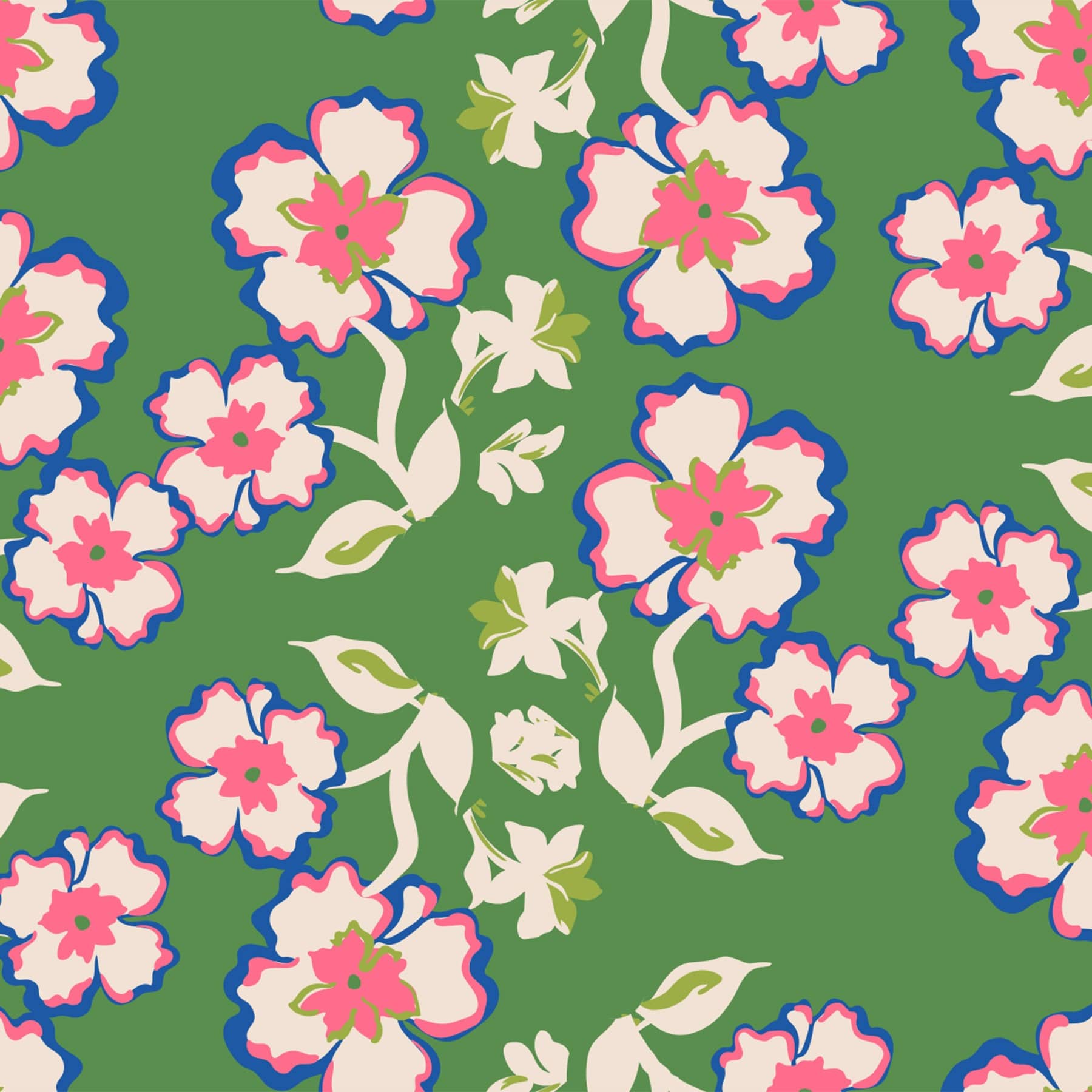 2 Pouch Organizer Set Vibrant floral in Premium cotton - Image 3