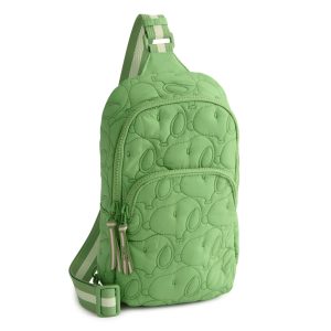 Peanuts Lorman Sling Backpack Fluorite green snoopy in Featherweight