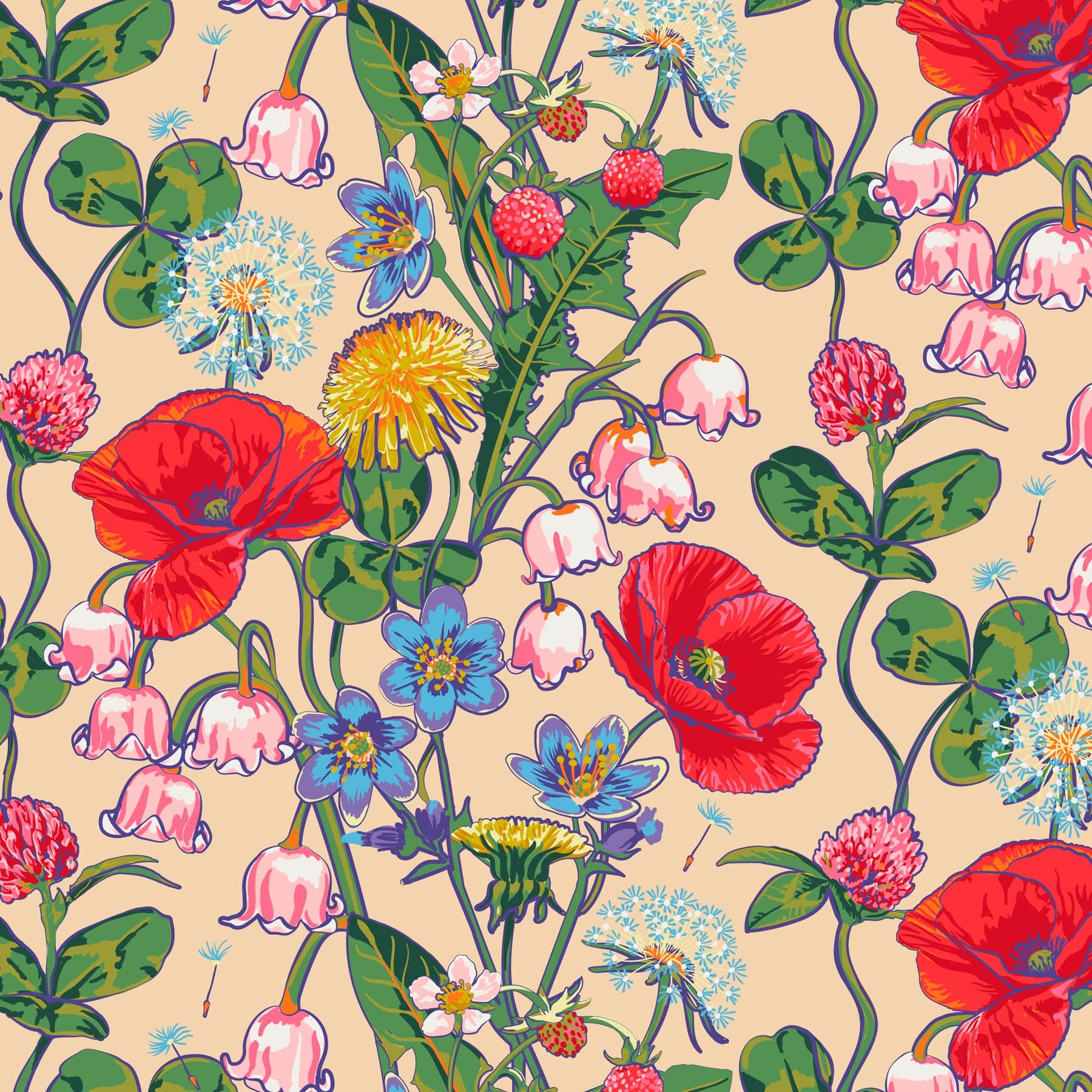 Small Hathaway Tote Bag All the pretty wildflowers in Premium cotton - Image 7