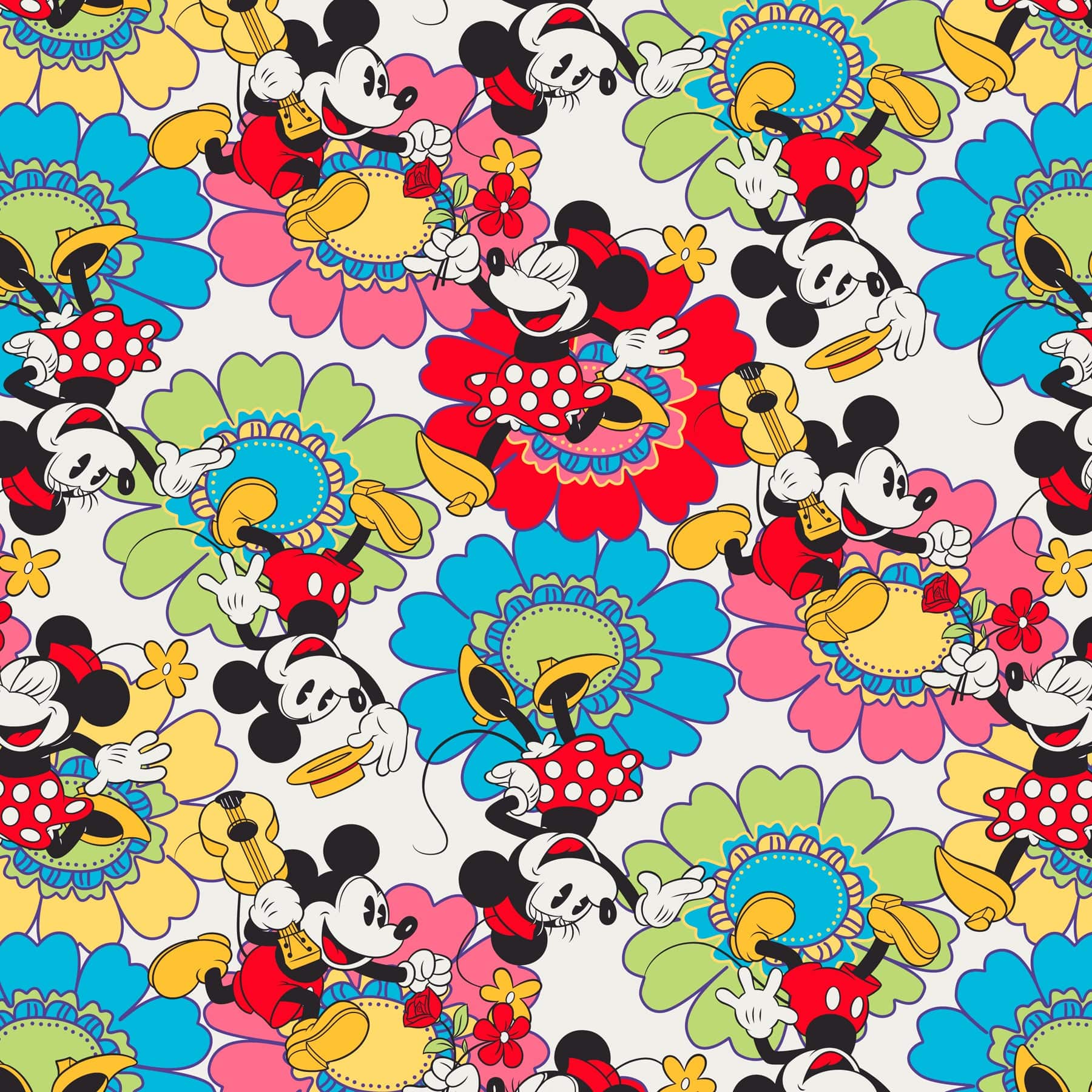 Disney Mini Umbrella Mickey and minnie petal floral white - Image 3